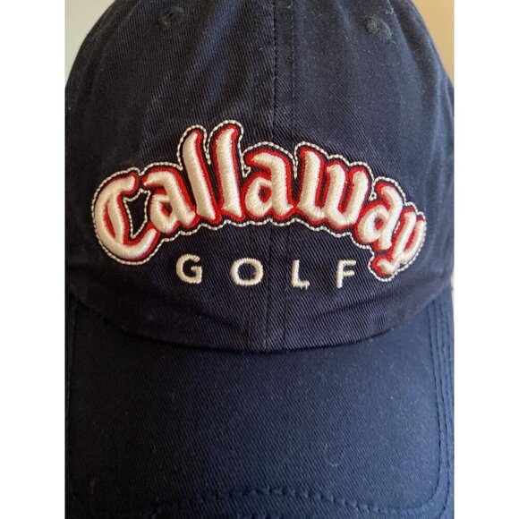 Callaway Navy Blue Adjustable Golf Cap With Embroidered Logo & American Flag Det - Picture 3 of 9